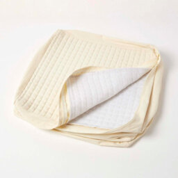 Homescapes Cream Quilted Cotton 3 Seater Orthopaedic Booster Cushion Cover - thumbnail 3