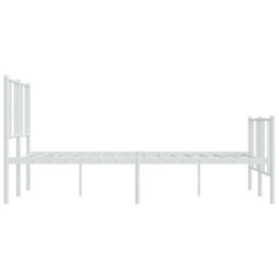 Berkfield Metal Bed Frame With Headboard And Footboard White 160X200 Cm - thumbnail 7