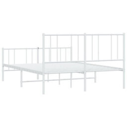 Berkfield Metal Bed Frame With Headboard And Footboard White 160X200 Cm - thumbnail 8