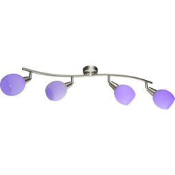 Luminosa Lighting Luminosa Elliott Ceiling Spotlight Bar Nickel Matt White Glass Shade 4X E14 - thumbnail 6