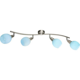 Luminosa Lighting Luminosa Elliott Ceiling Spotlight Bar Nickel Matt White Glass Shade 4X E14 - thumbnail 5