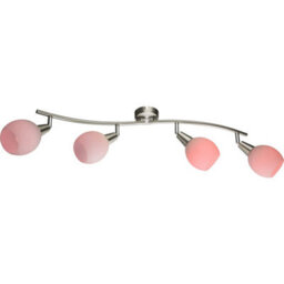 Luminosa Lighting Luminosa Elliott Ceiling Spotlight Bar Nickel Matt White Glass Shade 4X E14 - thumbnail 4
