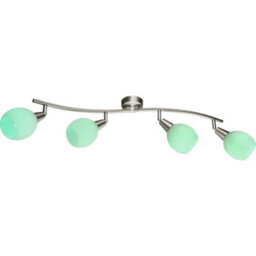 Luminosa Lighting Luminosa Elliott Ceiling Spotlight Bar Nickel Matt White Glass Shade 4X E14 - thumbnail 9