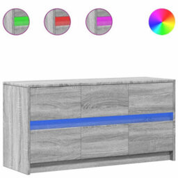 Berkfield Tv Cabinet With Led Grey Sonoma 100X34X50 Cm Engineered Wood - thumbnail 2
