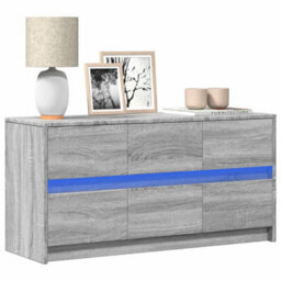 Berkfield Tv Cabinet With Led Grey Sonoma 100X34X50 Cm Engineered Wood - thumbnail 1