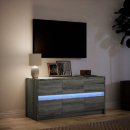 Berkfield Tv Cabinet With Led Grey Sonoma 100X34X50 Cm Engineered Wood - thumbnail 5