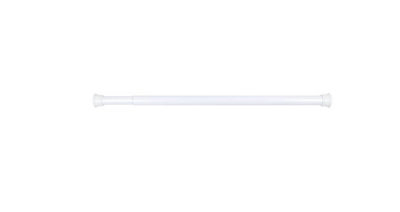Telescopic Extendable & Adjustable Short Metal Tension Bath Rod With No Drilling Shower Curtain Pole White 110 - 200 - image 1