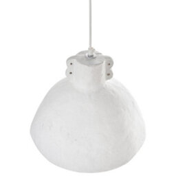 Beliani Organic Papier-Mâché Pendant Lamp White, Handmade Textured Shade, 31Cm Dia, 136Cm Drop - thumbnail 3