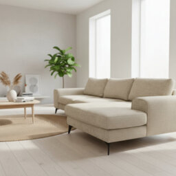 Abakus Direct Venice Chenille Corner Sofa In Beige Right Facing With Deep Seats And Extra-Wide Padded Arms - thumbnail 8