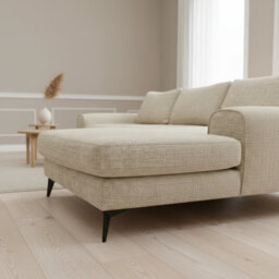 Abakus Direct Venice Chenille Corner Sofa In Beige Right Facing With Deep Seats And Extra-Wide Padded Arms - thumbnail 5