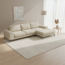 Abakus Direct Venice Chenille Corner Sofa In Beige Right Facing With Deep Seats And Extra-Wide Padded Arms - thumbnail 4