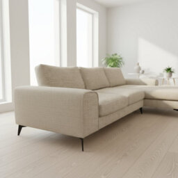 Abakus Direct Venice Chenille Corner Sofa In Beige Right Facing With Deep Seats And Extra-Wide Padded Arms - thumbnail 7