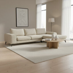 Abakus Direct Venice Chenille Corner Sofa In Beige Right Facing With Deep Seats And Extra-Wide Padded Arms - thumbnail 6