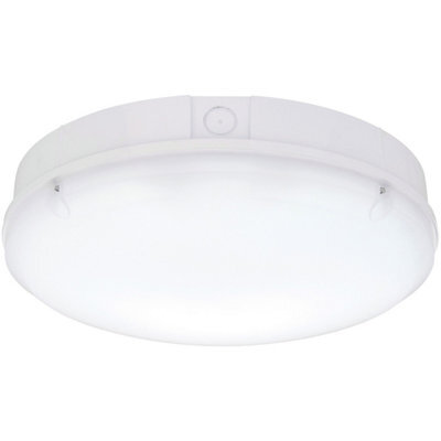 Gloss White Ip65 Bulkhead Light - 18W Cct Smd Led Module - 300mm Diameter - image 1
