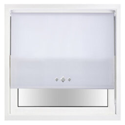 FURNISHED Trimmable Roller Blind With Triple Diamond Chrome Eyelet And Metal Fittings - White Daylight Shade (W)45Cm X (L)165Cm - thumbnail 2