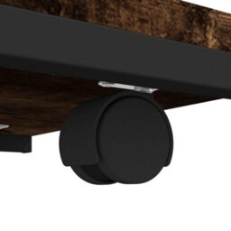 Berkfield Industrial Side Table With Wheels Smoked Oak 50X35X55.5Cm Engineered Wood - thumbnail 7