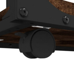 Berkfield Industrial Side Table With Wheels Smoked Oak 50X35X55.5Cm Engineered Wood - thumbnail 8