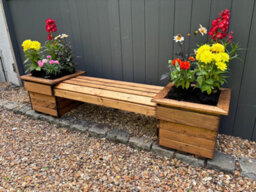 Charles Taylor Knights Wooden Garden Square Double Bench 2 Seater Planter Pot - thumbnail 2