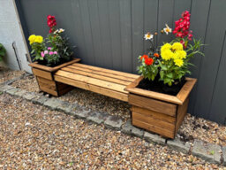 Charles Taylor Knights Wooden Garden Square Double Bench 2 Seater Planter Pot - thumbnail 3