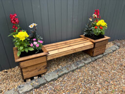 Charles Taylor Knights Wooden Garden Square Double Bench 2 Seater Planter Pot - thumbnail 4