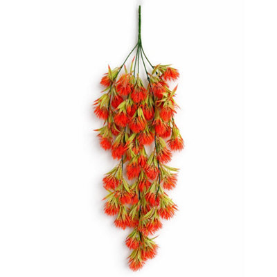 Leaf 75Cm Artificial Red Thistle Trailing Hanging Plant Faux Floral - image 1