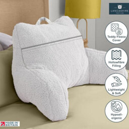 Lancashire Textiles Soft Hollowfibre Filling (50 X 75 Cm) Light Blue Comfortable Reading Support Cushion - thumbnail 3