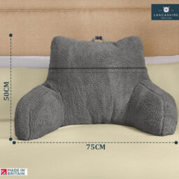 Lancashire Textiles Soft Hollowfibre Filling (50 X 75 Cm) Light Blue Comfortable Reading Support Cushion - thumbnail 2