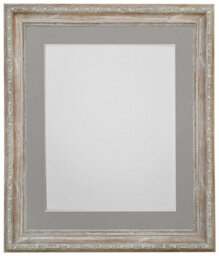Frames By Post Shabby Chic Distressed Wood With Dark Grey Mount For Image Size 8 X 6 Inch - thumbnail 1