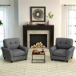 Costway Single Sofa Seat Fabric Upholstered Living Room Chair With Removable Cushion - thumbnail 9