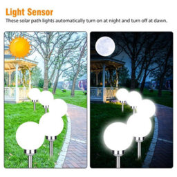 Geezy Solar Outdoor Garden Stake Light Dusk To Dawn Globe Light Patio Lawn Yard 30 Cm - thumbnail 6