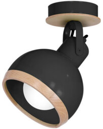 Milagro Oval Contemporary Wall Lamp Hand Made From Quality Black Metal And Locally Sourced Fsc Accredited Wood Holds 1Xe27 Bulb - thumbnail 7