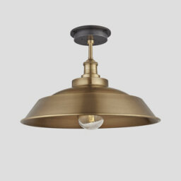 Industville Brooklyn Outdoor & Bathroom Step Flush Mount, 16 Inch, Brass, Brass Holder