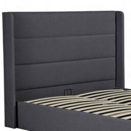 OAT Home Wilmslow Winged Headboard Upholstered Ottoman Storage King Size Bed Frame - Charcoal Grey - thumbnail 7
