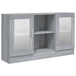 Vidaxl Vitrine Cabinet Grey Sonoma 120X30.5X70 Cm Engineered Wood - thumbnail 2