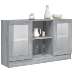Vidaxl Vitrine Cabinet Grey Sonoma 120X30.5X70 Cm Engineered Wood - thumbnail 6