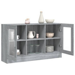 Vidaxl Vitrine Cabinet Grey Sonoma 120X30.5X70 Cm Engineered Wood - thumbnail 7