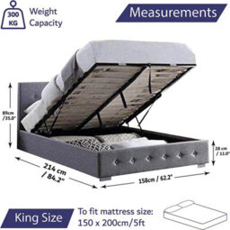 Home Treats King Size Ottoman Bed Frame With Storage & Pocket Sprung Mattress - thumbnail 2