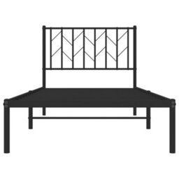 Berkfield Metal Bed Frame Without Mattress With Headboard Black 90X190Cm - thumbnail 5
