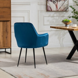 Carrara Velvet Dining Chairs - Set Of 2 - Blue - thumbnail 5