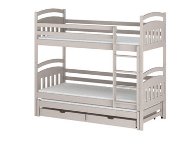 Arte Cashmere Wooden Bunk Bed Adas With Storage And Foam Mattressess W198Cm - Adaptable Bed With Drawers - image 1