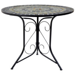 Charles Bentley Garden Blue Mosaic 5 Piece Dining Set With Folding Chairs Patio - thumbnail 6