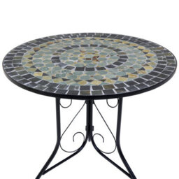 Charles Bentley Garden Blue Mosaic 5 Piece Dining Set With Folding Chairs Patio - thumbnail 7