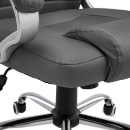 Darphe Grey Pvc Swivel Gaming Office Chair Adjustable Height 112-122Cm With Casters - thumbnail 6