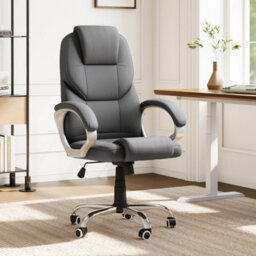 Darphe Grey Pvc Swivel Gaming Office Chair Adjustable Height 112-122Cm With Casters - thumbnail 2