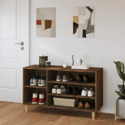 Berkfield Elegant Shoe Cabinet Brown Oak 102X36X60 Cm Engineered Wood - thumbnail 3