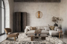 Mayfair Living Room Area Rug Metallic Sheen Contemporary Modern Damask Design - Grey 160Cm X 230Cm - thumbnail 3
