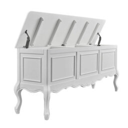 Statement Furniture Juliette Large Wooden Blanket Box - White - thumbnail 5