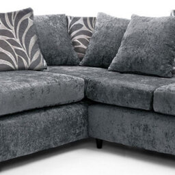 Furnishings For Less UK Zina Grey Chenille L Shaped 3 To 4 Seater Corner Sofa Scatter Back - Left Hand Facing - thumbnail 3