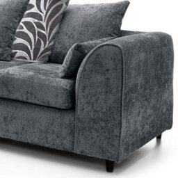Furnishings For Less UK Zina Grey Chenille L Shaped 3 To 4 Seater Corner Sofa Scatter Back - Left Hand Facing - thumbnail 4