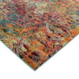 Multicoloured Abstract Modern Geometric Easy To Clean Rug For Dining Room-160Cm X 230Cm - thumbnail 3